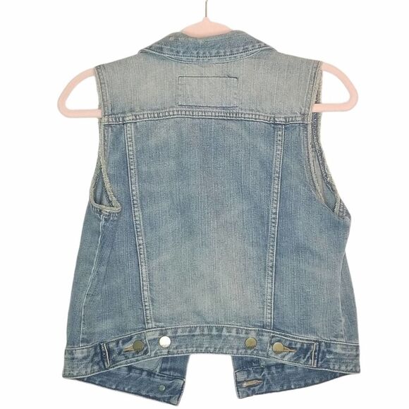 GAP 1969 Distressed Button Down Denim Jean Vest - Picture 2 of 15
